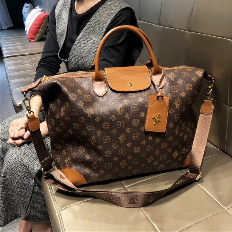 Sacs pour femmes authentiques de grande capacité de Hong Kong, sacs fourre-tout à la mode, en cuir véritable, sacs de voyage à bandoulière populaires.