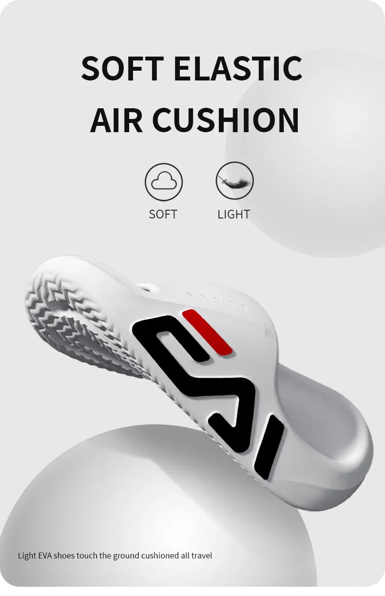 Semelle Extra épaisse hommes coussin d'air doux pantoufles décontractées sandales EVA tongs de mode en plein Air été bord de mer chaussures de plage