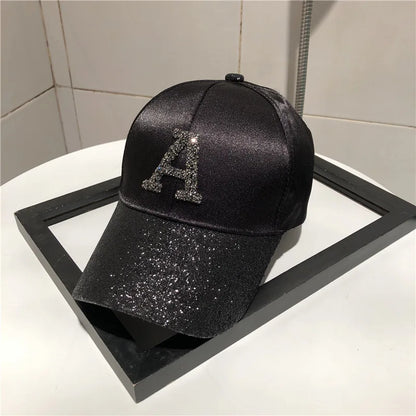 Casquette de baseball en satin brillant avec lettre R pour femmes et filles, chapeaux Snapback, sports de plein air, hip hop, soleil, printemps, été, mode