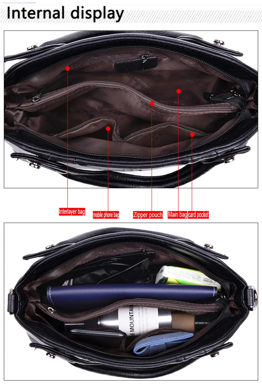Sacs à main en cuir souple pour femmes, sac à bandoulière initié, sac fourre-tout décontracté, haute qualité, créateur de luxe, mode pour dames, 2024
