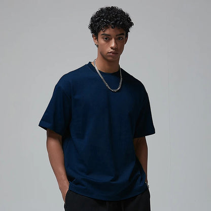 100 T shirt en coton lourd pour hommes et femmes, Tops à manches courtes, Tee shirts solides et surdimensionnés, vêtements de qualité 6.8oz 230gsm