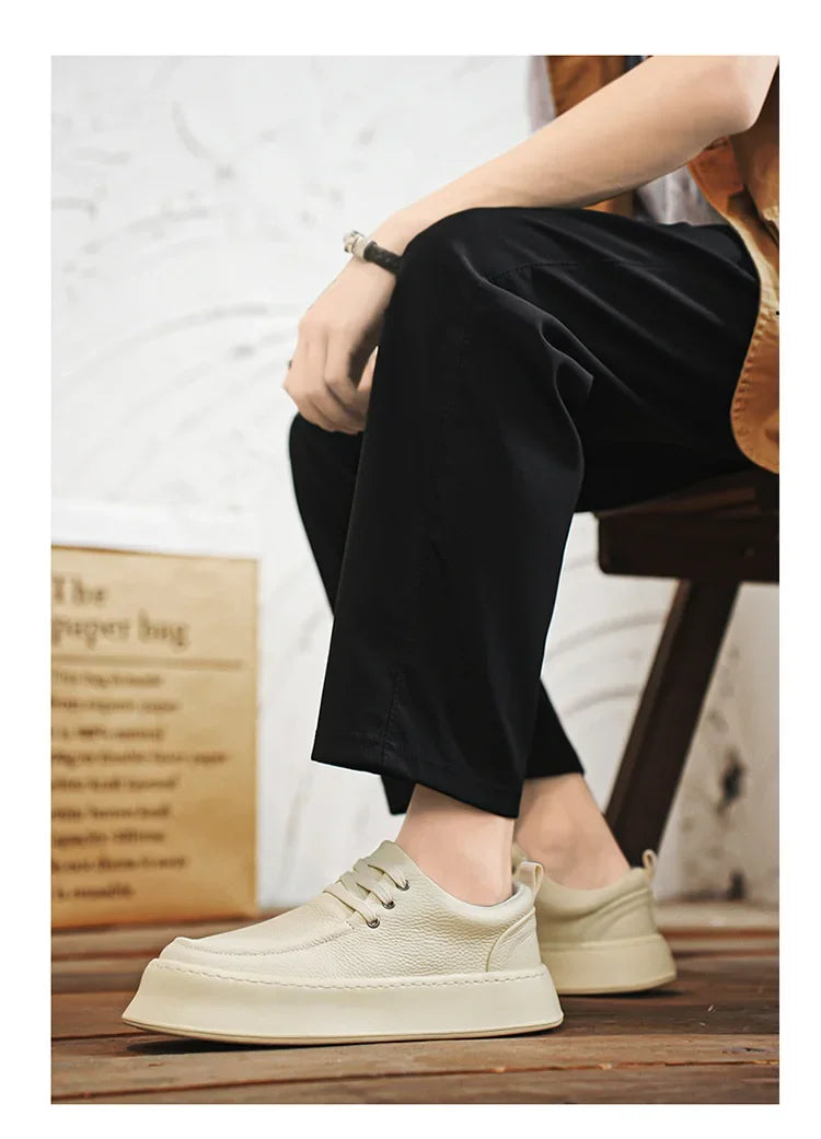 Chaussures basses en cuir respirant pour hommes, chaussures d'étudiant, optique astronomique, chaussures de planche décontractées, ChimYouth, nouveau, été