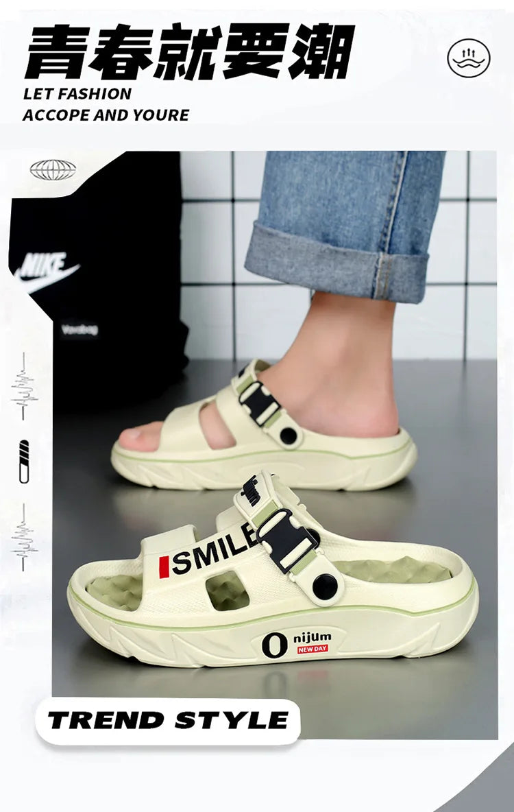 2025 nouveaux pantoufles de Massage pour hommes sandales d'extérieur intérieures plage confortables diapositives souples chaussures décontractées pour hommes femmes pantoufles de maison