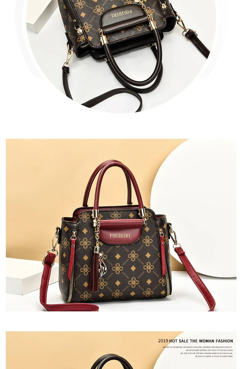 Sli Red Valley – sac à main tendance en cuir PU souple pour femmes, sac à bandoulière en matériau de qualité, grande capacité