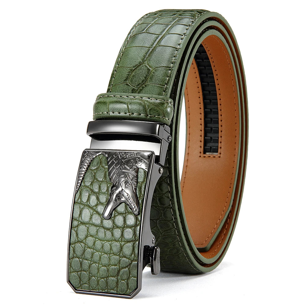 Ceinture en cuir PU pour hommes, ceinture à boucle automatique à la mode pour les affaires populaires, ceinture masculine de haute qualité