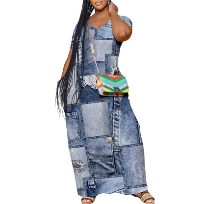 Robe longue décontractée pour femmes, tenue de plage à bretelles, avec poches, été