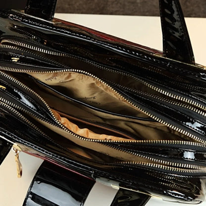 Sac à main multicouche en cuir souple pour femme, motif crocodile, coussin Boston, mères d'âge moyen, initié unique, nouveau, 2024