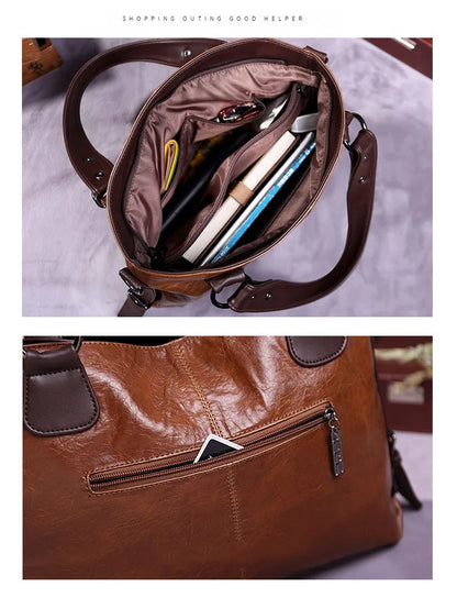 Sac fourre-tout décontracté pour femmes, sacs à main en cuir souple, sacs à bandoulière Vintage de grande capacité, nouvelle mode 2023