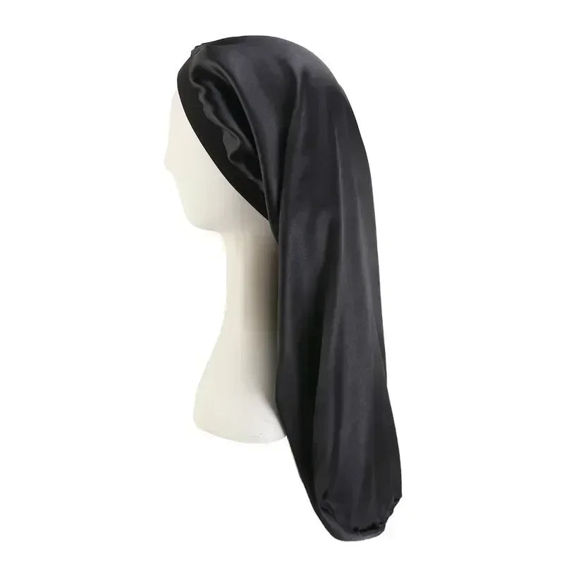 Bonnet en Satin réversible pour cheveux, Double couche réglable, couvre-tête pour dormir, accessoires de coiffure bouclés et élastiques