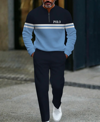 Ensemble pantalon Long à manches longues pour hommes, demi-fermeture éclair imprimée en 3D, fermeture à glissière, ajustement confortable, tenue décontractée à la mode, nouvelle collection 2025