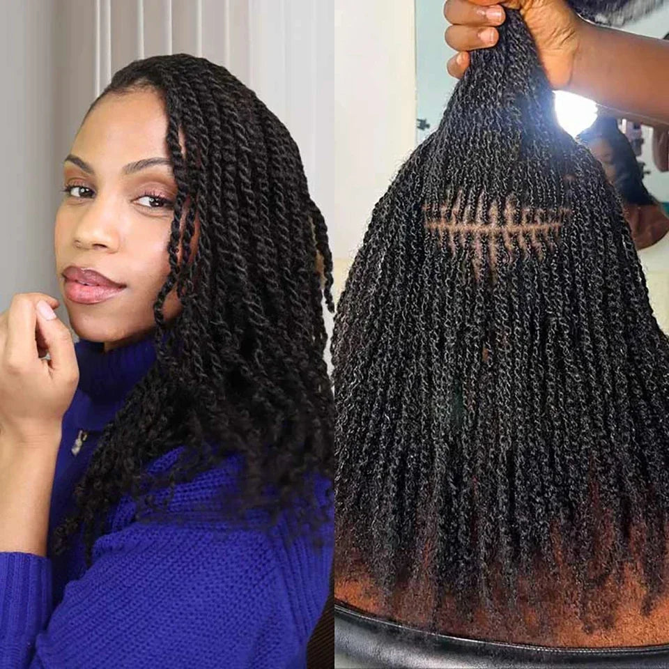 Extensions de cheveux humains afro crépus élégants en vrac noir naturel/marron/gris-léger pour tresser, coiffer et usage quotidien