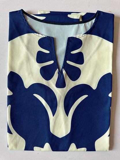 Robe transfrontalière européenne et américaine pour femmes, nouvelle robe, col en v, sans manches, Sexy, imprimée, grand ourlet, longueur moyenne, 2024