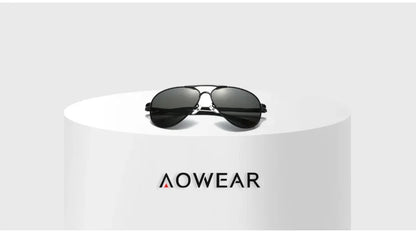 AOWEAR hommes Aviation lunettes de soleil hommes miroir polarisé lunettes de soleil pour homme HD conduite pilote lunettes de soleil lunettes de soleil homme