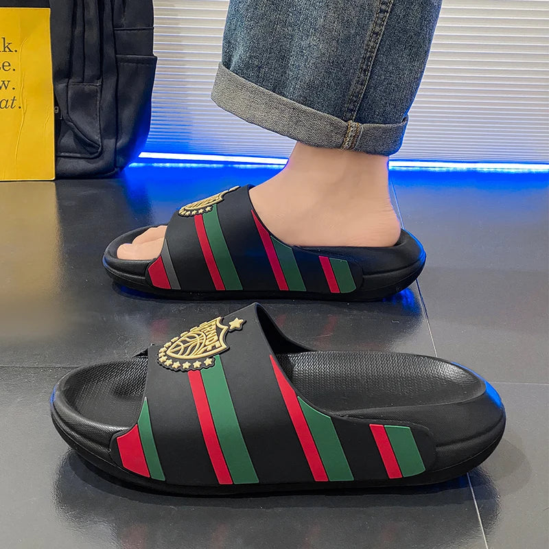 YRZL pantoufles pour hommes léger antidérapant EVA diapositives grande taille chaussures de plage d'été confortable mode sandales à semelle épaisse pour hommes