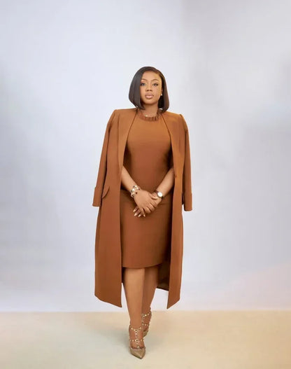 Ensemble femme manches longues Blazer manteau + robe longue costume hiver Streetwear deux 2 pièces ensemble afrique OL tenues de travail