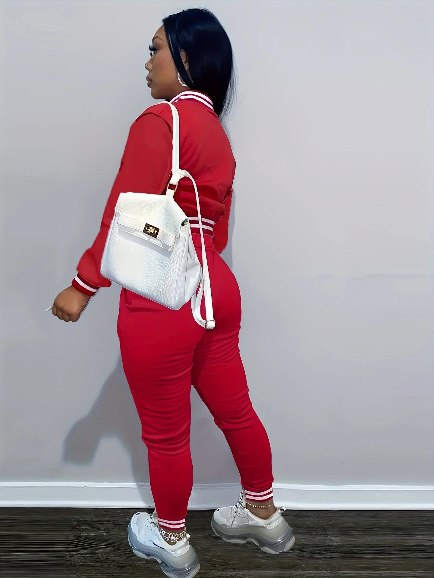 Veste de Baseball Pop de couleur Pure pour femmes, costume de sport à simple boutonnage, deux pi, printemps et automne, Europe et états-unis