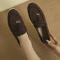 Nouveau Lefu chaussures femmes en cuir souple rétro paresseux homme étape sur semelle épaisse fond plat confortable chaussure unique