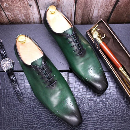 Chaussures d'affaires italiennes originales en cuir véritable faites à la main pour hommes, chaussures Derby à la mode pour marié et mariage, mocassins