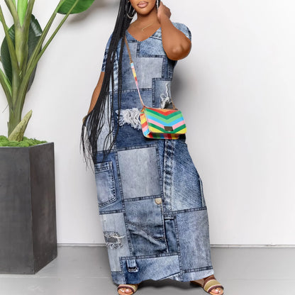 Robe longue décontractée pour femmes, tenue de plage à bretelles, avec poches, été