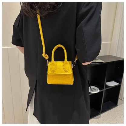 Sac à main en feutre coloré pour femme, mini sacs à main, sac à bandoulière, motif pierre, initié