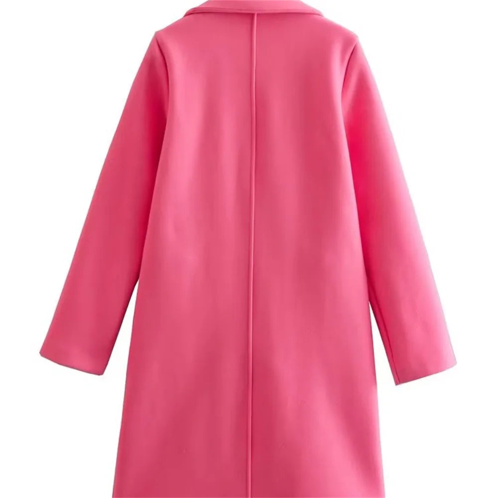 UNIZERA2023-Manteau mi-long pour femme, col trempé, col rabattable, manteau Open Smile, polyvalent, nouveau, automne et hiver