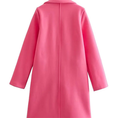 UNIZERA2023-Manteau mi-long pour femme, col trempé, col rabattable, manteau Open Smile, polyvalent, nouveau, automne et hiver