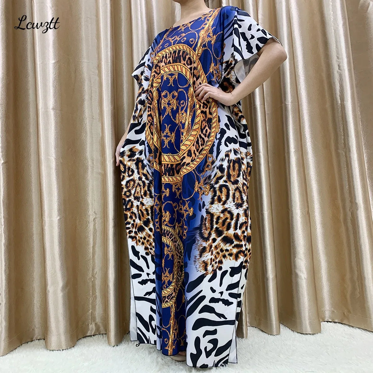 Mode nouveau Style fleur manches africain Dashiki imprimé fleuri taille ceinture coton Caftan dame été Maxi robes décontractées robes
