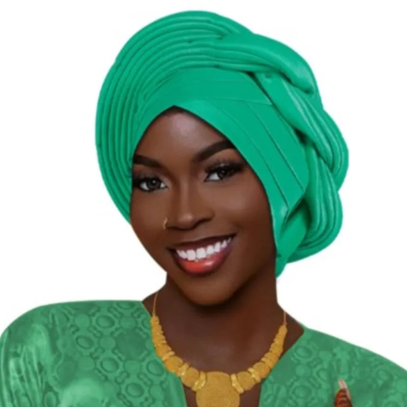 Mode africaine musulmane Turban casquette femmes Autogele couvre-chef dame bandeau Nigeria mariage couvre-chef Turbante Mujer 2025