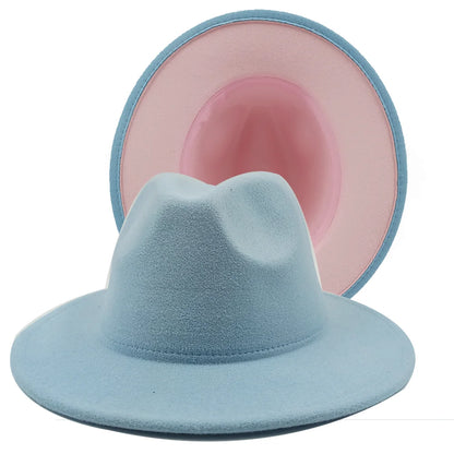Chapeau Fedora à larges bords pour hommes et femmes, chapeau en feutre ander, chapeau d'église, laine douce, grande taille, DN, britannique, 60cm