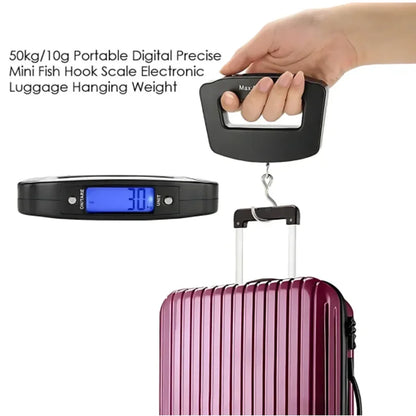 Balance à bagages numérique 50kg/10g, valise électronique Portable, pesée de voyage avec rétro-éclairage, balances électroniques suspendues de voyage