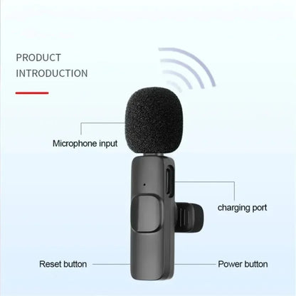 XIKCU Microphone Lavalier sans fil Portable enregistrement Audio vidéo Mini micro pour iPhone diffusion en direct téléphone de jeu avec réception
