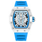 ONOLA-Montre Tonneau Blanche pour Homme, Horloge Masculine, Calendrier Showous, Degré d'Eau, Bande en Silicone