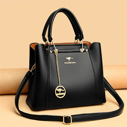 3 couches grande capacité femmes sac fourre-tout en cuir souple sacs à main de luxe femmes sacs concepteur couleur unie sac à bandoulière sacs à main 2025