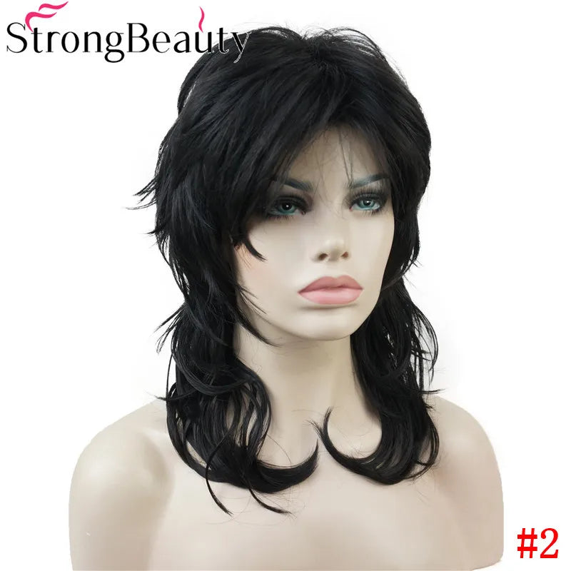 Perruque synthétique ondulée mi-longue pour femmes, cheveux naturels, sans capuchon