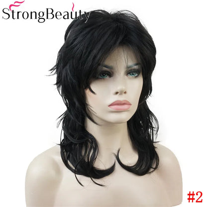 Perruque synthétique ondulée mi-longue pour femmes, cheveux naturels, sans capuchon