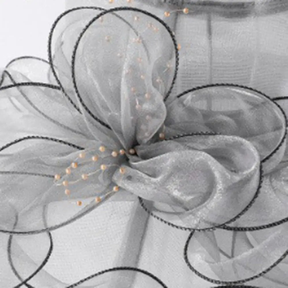 Chapeau Derby à fleurs de couleur unie pour femmes, en Organza à large bord, à volants, chapeau de soleil pliable, Protection UV, pour fête de thé, mariage