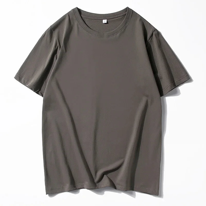 T-shirt manches courtes homme, uni et décontracté, 100% coton, 12 pièces, été