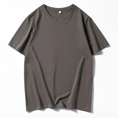 T-shirt manches courtes homme, uni et décontracté, 100% coton, 12 pièces, été