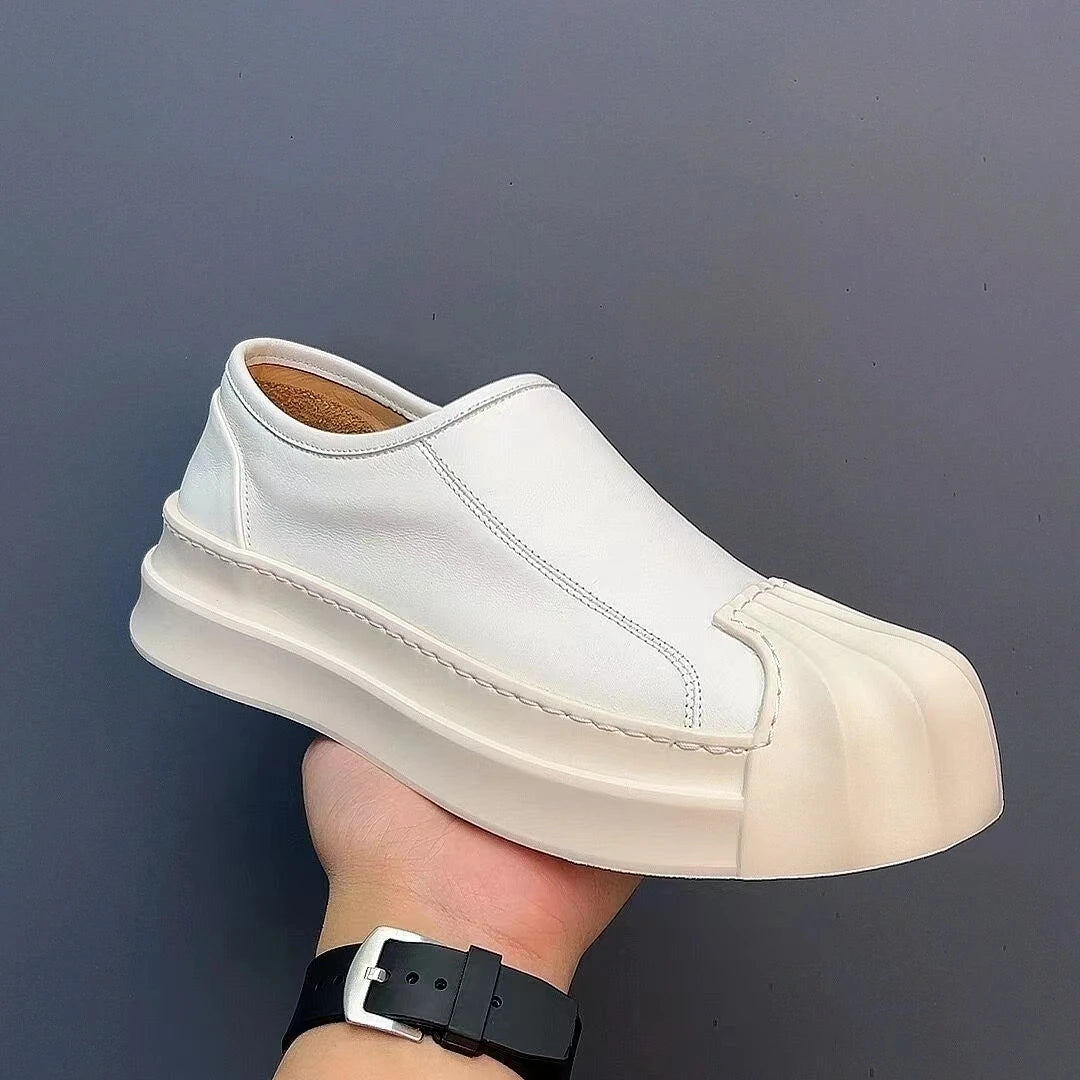 Chaussures plates respirantes en cuir véritable pour hommes, chaussures décontractées, blanc, noir, marron, mode de créateur, recommandé