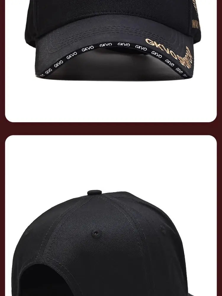 Casquette de baseball Four Seasons Tall Crown pour homme, grande taille, chapeau avec visage ombré, casquette à visière verde, nouveau, 2024