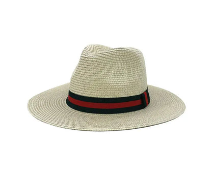 Chapeau de paille de voyage en plein air, pare-soleil de bord de mer, crème solaire, grand bord, style britannique DN, chapeau avec décoration de ruban, HZ75