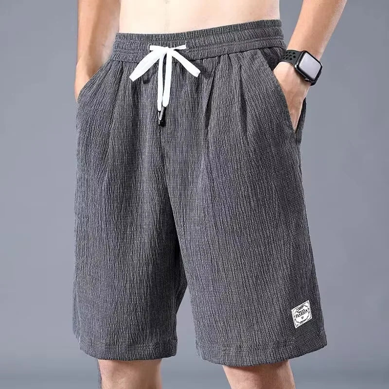 Lce – short de sport en soie pour hommes, pantalon court, ample, jambe droite, Cool, respirant, nouvelle tendance, décontracté, XL-XXXL