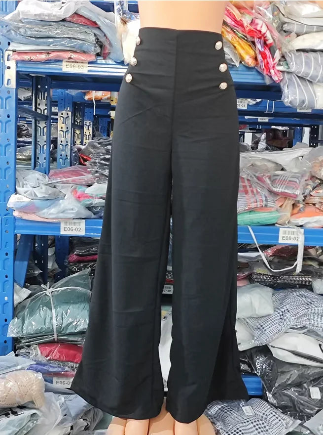 Pantalon Bootcut élégant taille haute, jambes larges, mode européenne et américaine, pantalon évasé Simple pour femmes, été 2023
