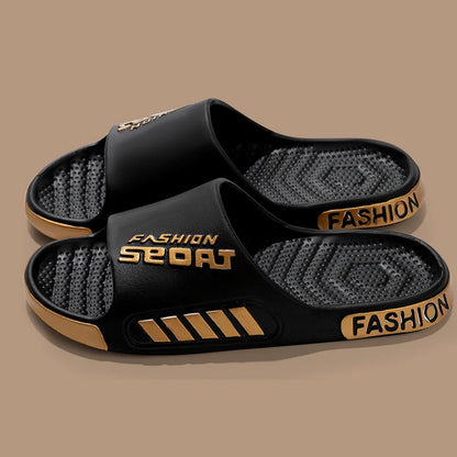 Pantoufles d'extérieur souples en EVA pour hommes et femmes, sandales d'été à fond épais pour la maison, antidérapantes, tongs d'intérieur décontractées pour salle de bain et douche