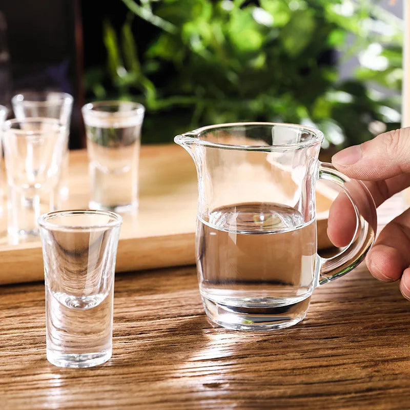 Ensemble de verres transparents de 15ml, 6 pièces, verre à liqueur à fond épais, tasses à balles, petite tasse à vin, vente en gros