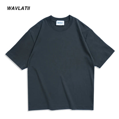 WAVLATII-T-shirt Respiré pour Homme et Femme, Streetwear Décontracté, Blanc, Noir, Basique, Été, Y-for Young, Nouveau, 260, 101WMT2401