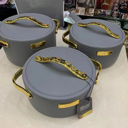 Pot isolant alimentaire pour événement du Ramadan, bol isolé de grande capacité, chauffe-déjeuner, conteneur pour fête pique-nique, 3 pièces/ensemble 1.5/2/2.5L