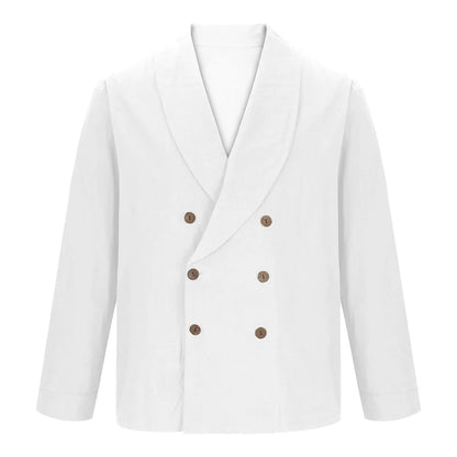 Chemises à col en V pour hommes, manches longues, double boutonnage, coupe couvertes, solide, document décontracté, mode confortable, automne