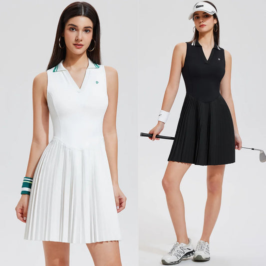 Nouvelles robes de sport femmes robe de tennis polo revers robe de fitness en plein air badminton golf séchage rapide et respirant robe de sport