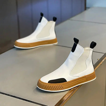 Bottes de neige décontractées en peluche pour hommes, chaussures de planche à plateforme, dessus en cuir microcarence, mode d'hiver, haut de gamme, recommande une augmentation de la hauteur, NuSO k